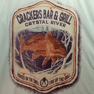 Crackers Bar & Grill Long Sleeve Tee - White